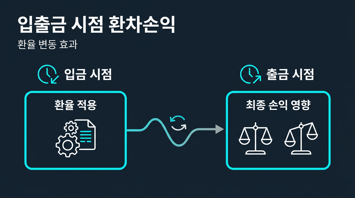 입금 시점과 출금 시점의 환율 차이는 어떤 영향을 주나요? 설명 이미지