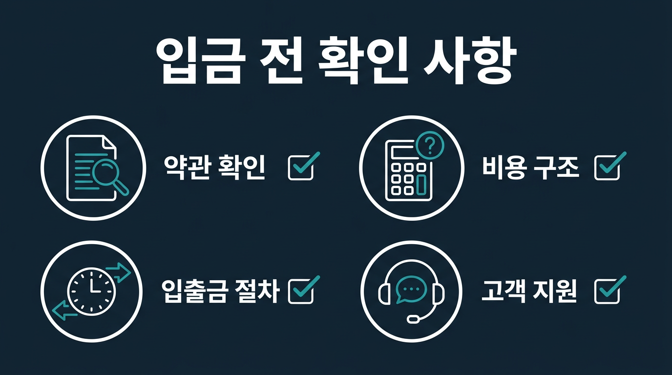 거래 시작 전 입금자가 직접 확인해야 할 사항은? 설명 이미지