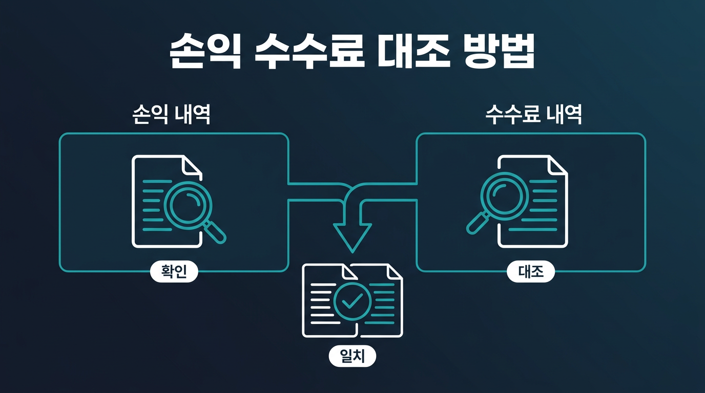 손익 내역과 수수료는 어떻게 대조하나? 설명 이미지