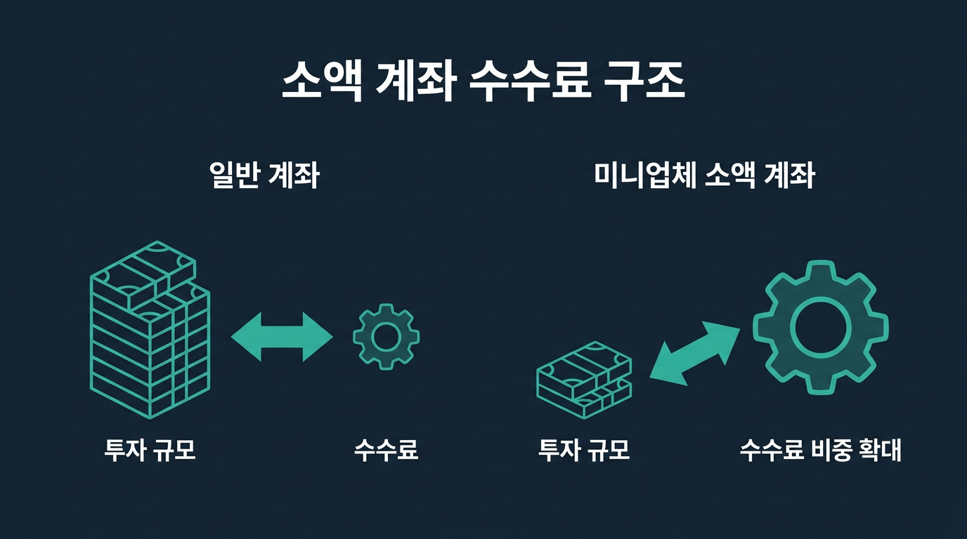 미니업체 계좌에서 수수료 비중이 커지는 구조적 이유는? 설명 이미지