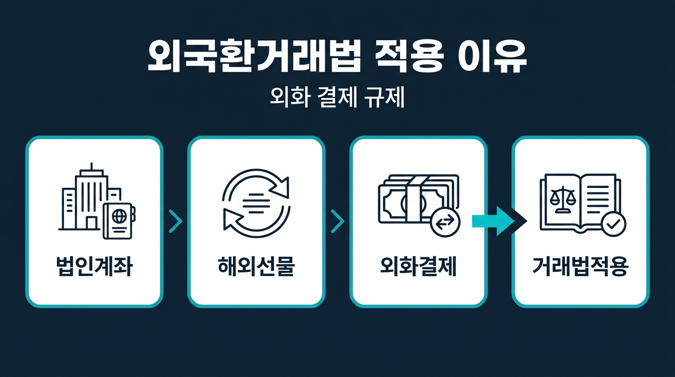 법인계좌의 해외선물 거래는 왜 외국환거래법의 적용을 받나요? 설명 이미지