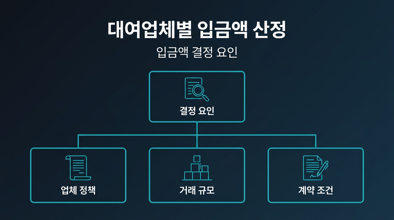 대여업체별 최소 입금액은 어떻게 정해지는가? 설명 이미지