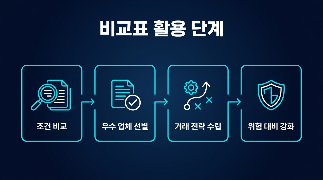 완성된 비교표는 어떻게 활용해야 할까? 설명 이미지