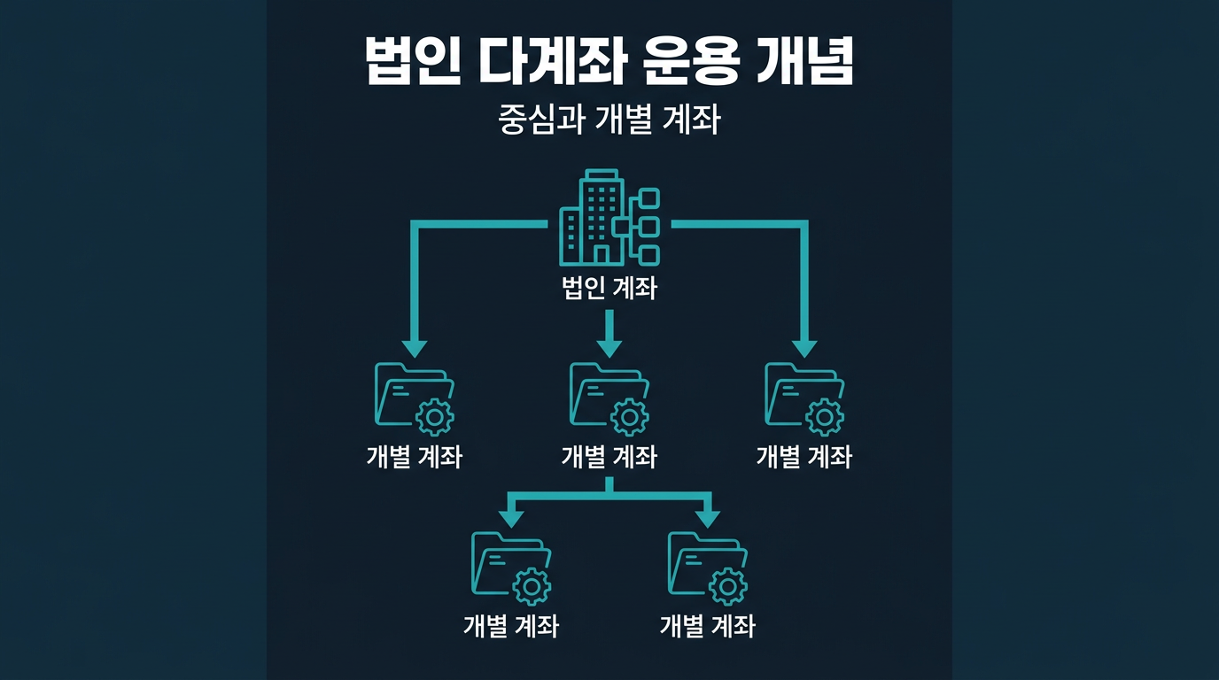 법인계좌로 다계좌를 운용한다는 것은 정확히 무엇을 뜻하는가? 설명 이미지