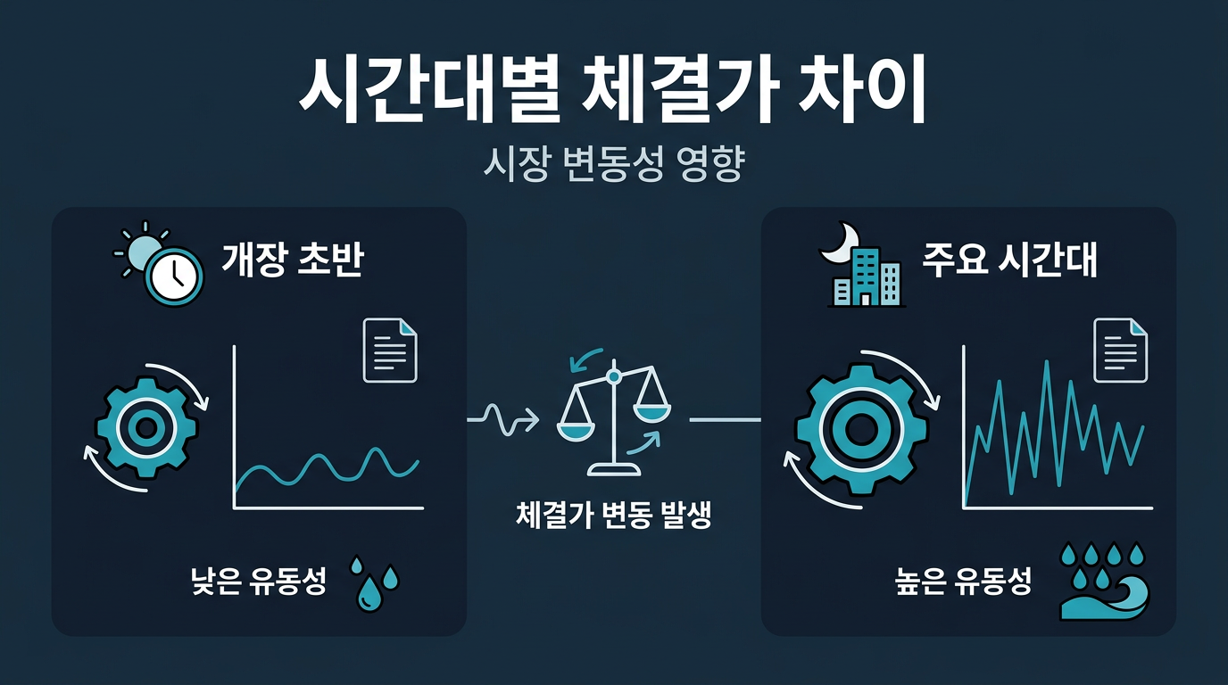 왜 진입 시간대에 따라 체결가가 달라지는가? 설명 이미지