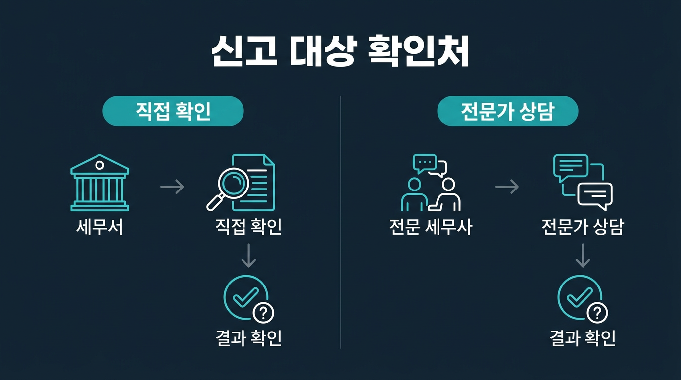 부가가치세 신고 대상 여부, 어디서 확인해야 할까? 설명 이미지