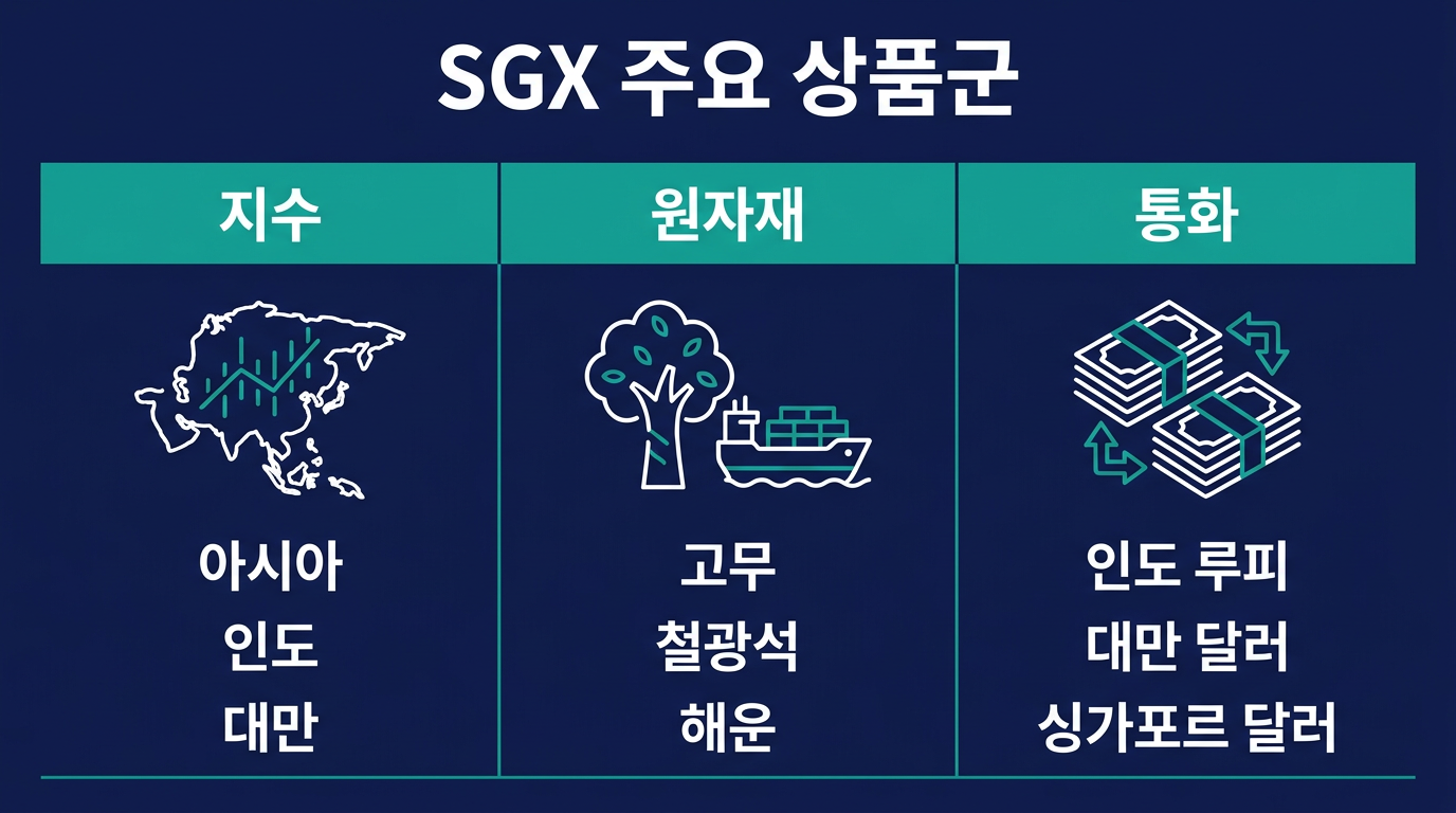SGX 실계정에서 주로 다루는 상품은 무엇인가? 설명 이미지