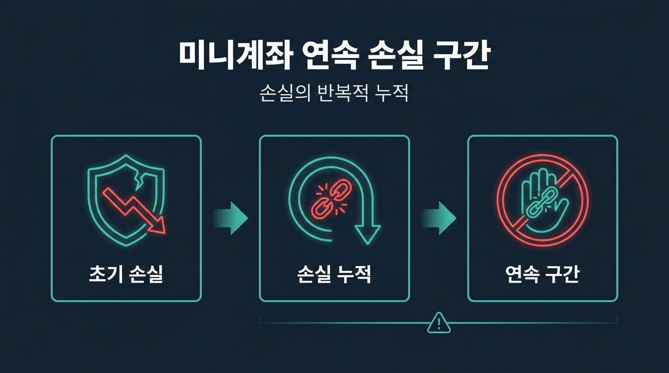 미니계좌 연속 손실 구간이란 무엇을 의미하는가? 설명 이미지