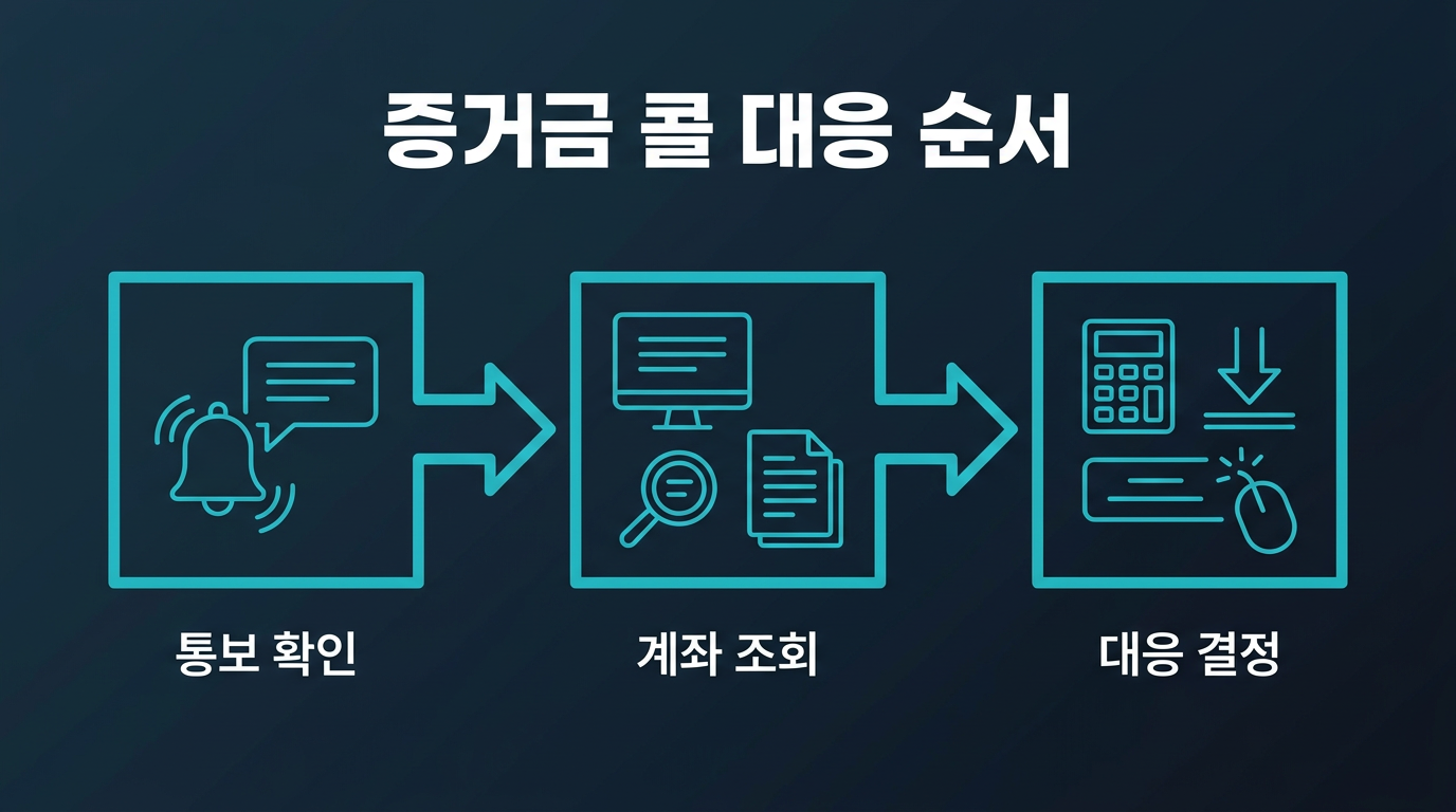 증거금 콜 통보를 받으면 어떤 순서로 확인해야 하는가? 설명 이미지