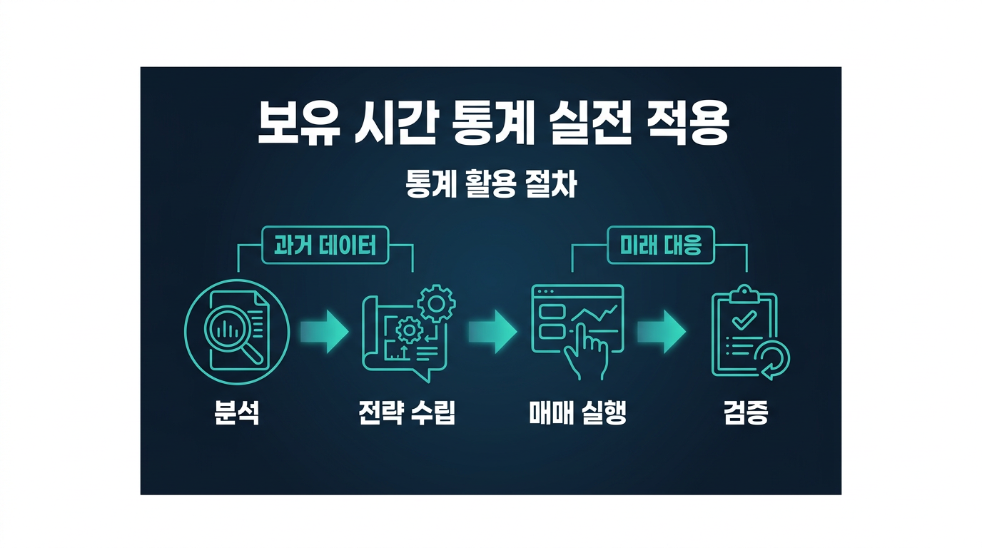 보유 시간 통계를 실전에 적용하는 절차는 어떻게 되는가? 설명 이미지