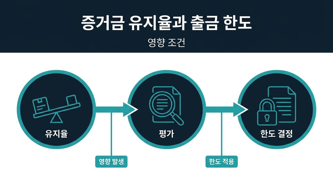 증거금 유지율이 출금 한도에 어떤 영향을 주나요? 설명 이미지
