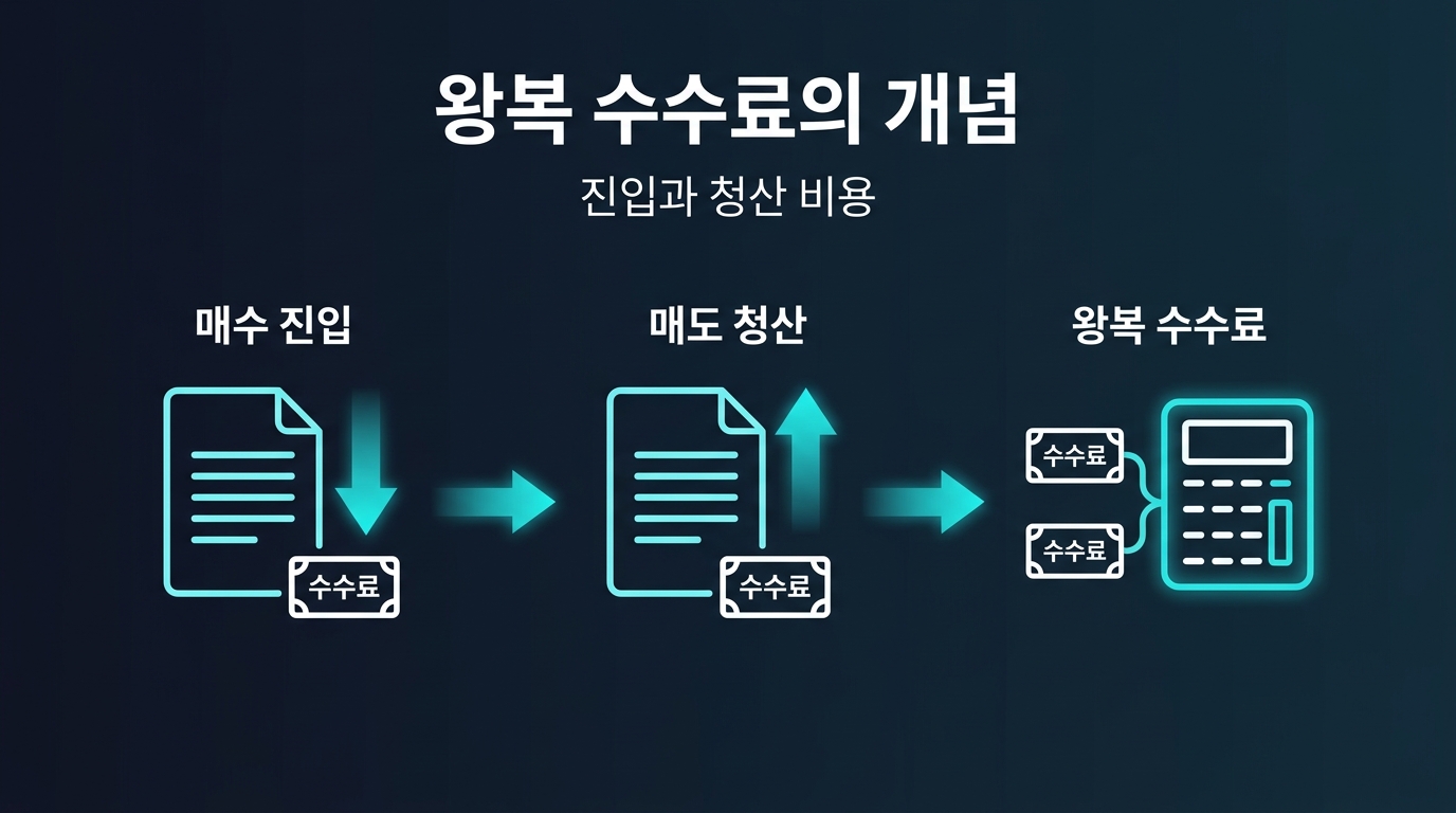 왕복 수수료란 정확히 어떤 개념인가? 설명 이미지