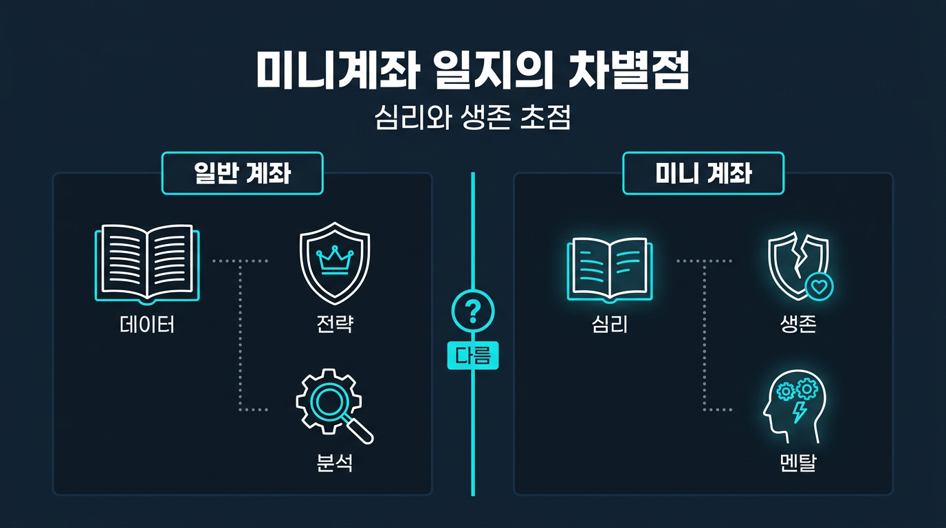 미니계좌 매매일지가 일반 계좌 일지와 왜 달라야 하나요 설명 이미지