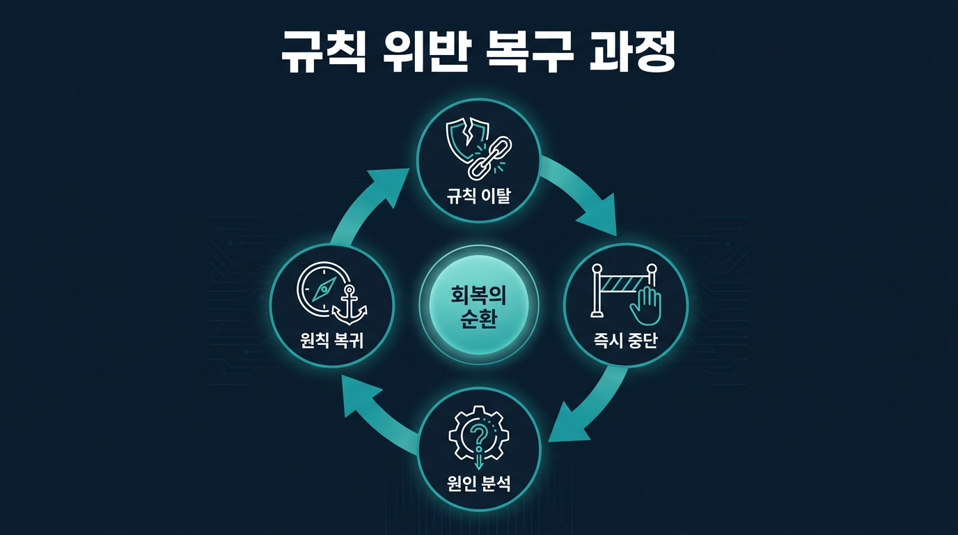 규칙을 어기고 FOMO로 진입했을 때는 어떻게 복구해야 하는가? 설명 이미지