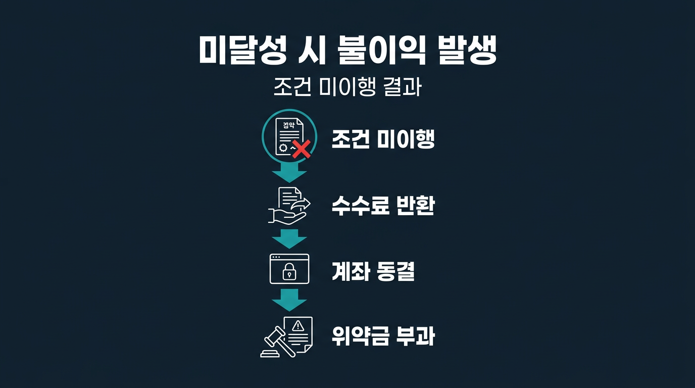 조건을 채우지 못하면 어떤 불이익이 발생하는가? 설명 이미지