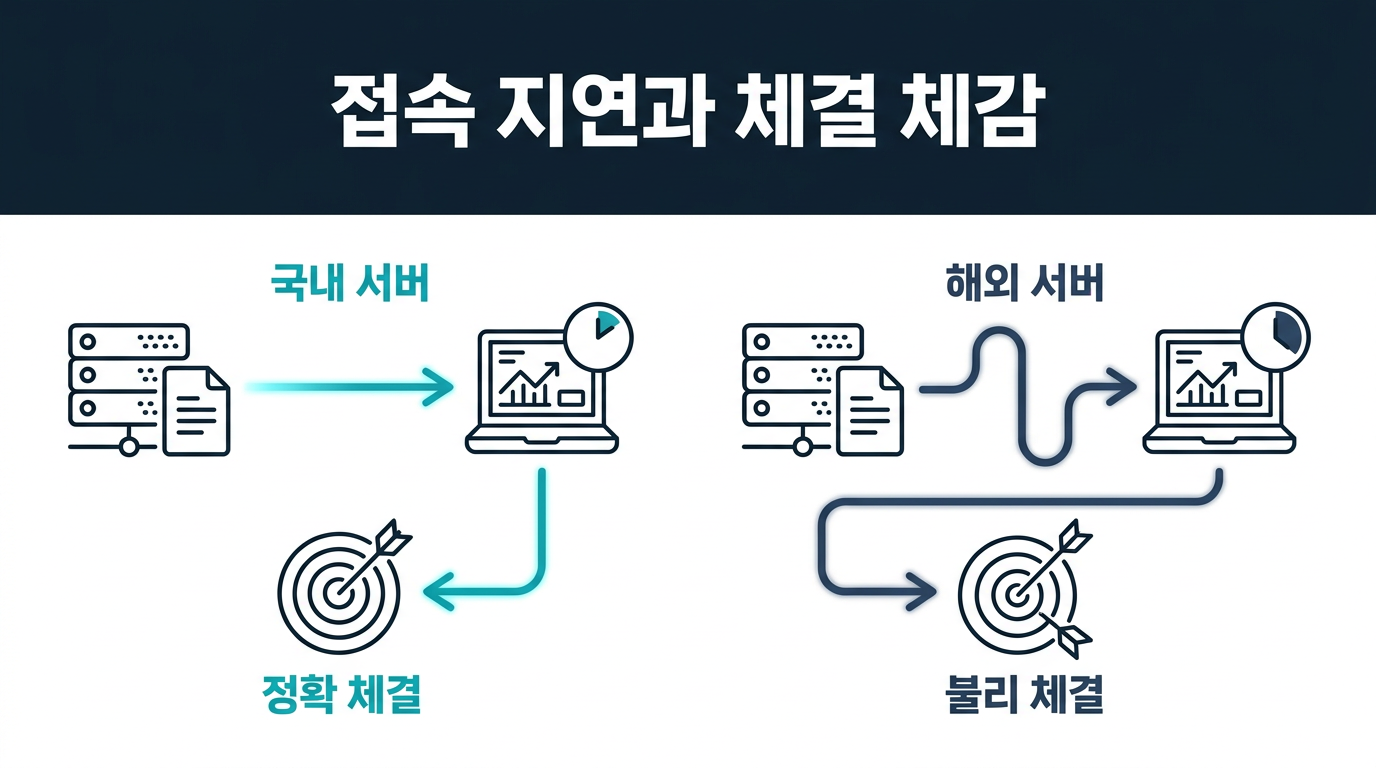 접속 지연은 실제 체결에서 어떻게 체감되는가? 설명 이미지