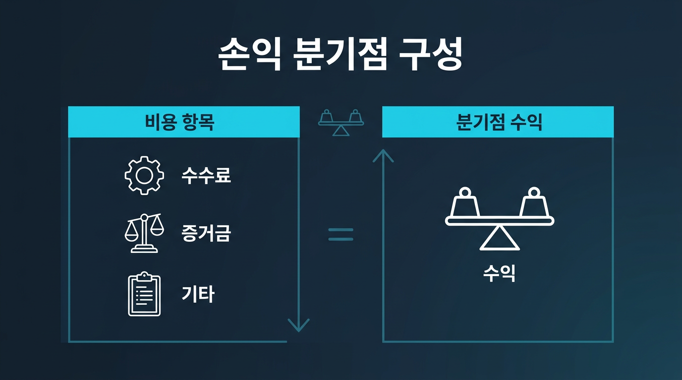 손익 분기점은 어떤 항목으로 구성되는가? 설명 이미지