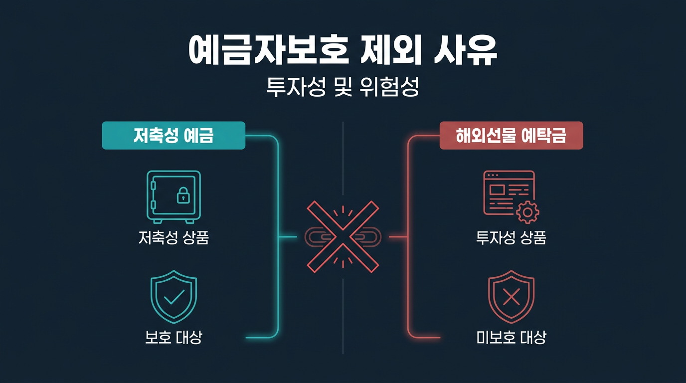 해외선물 실계정 예탁금은 왜 예금자보호 대상에서 제외되는 경향이 있나? 설명 이미지