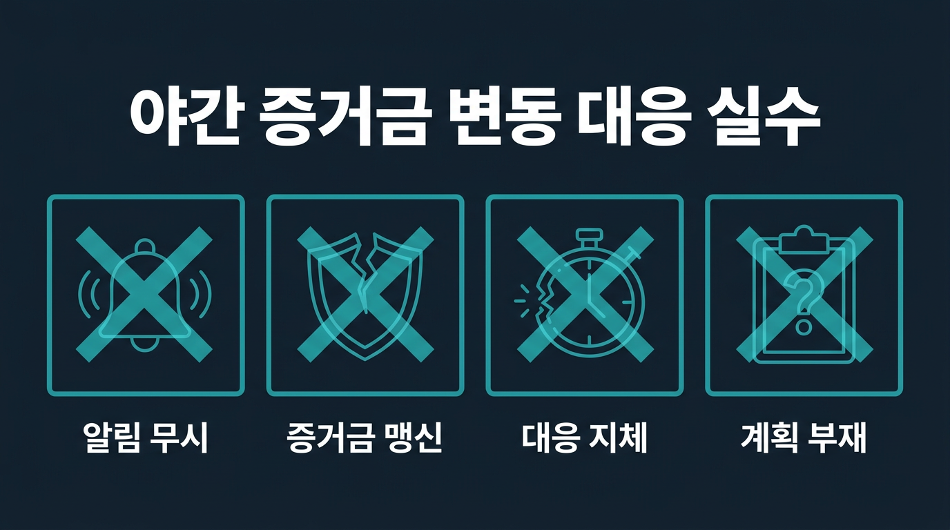 야간 증거금 변동 대응에서 놓치기 쉬운 실수는 무엇인가? 설명 이미지