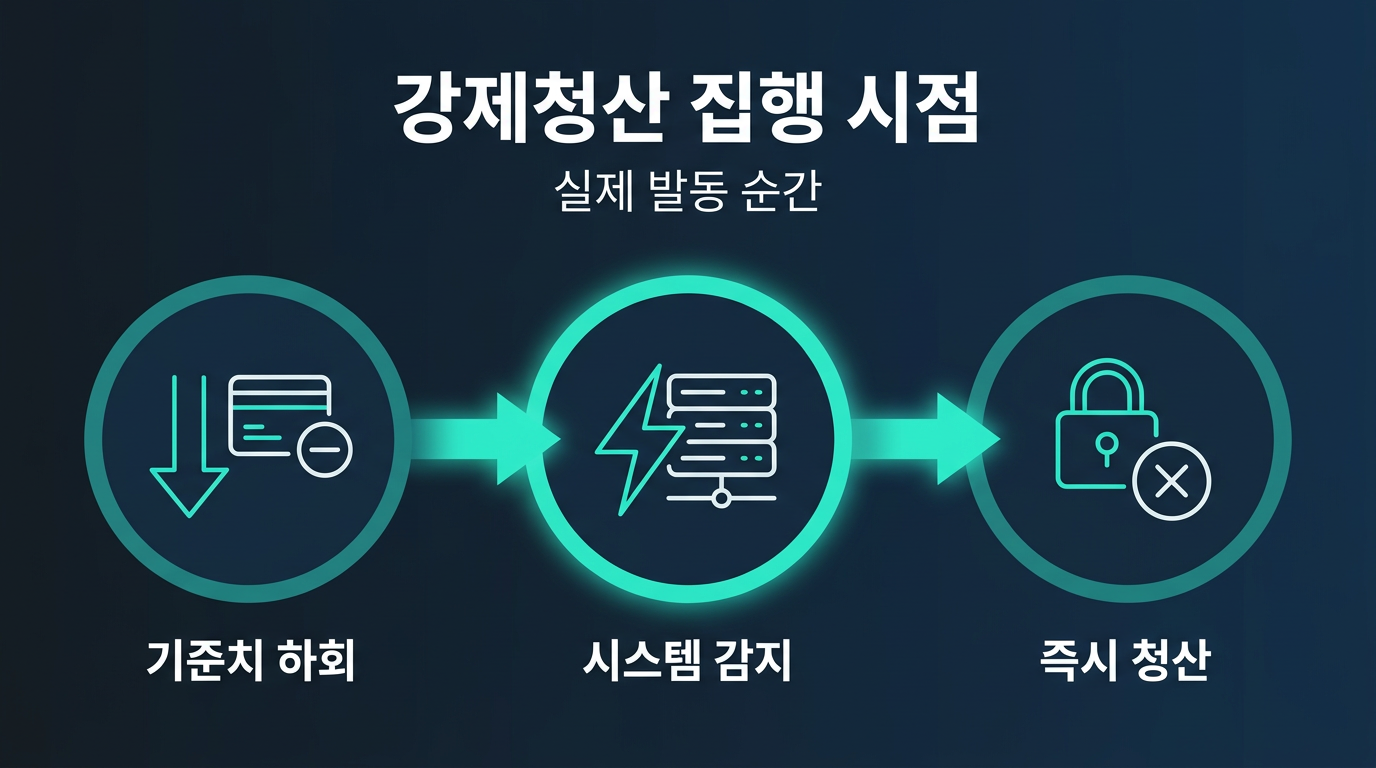 청산이 실제로 집행되는 시점은 언제인가? 설명 이미지