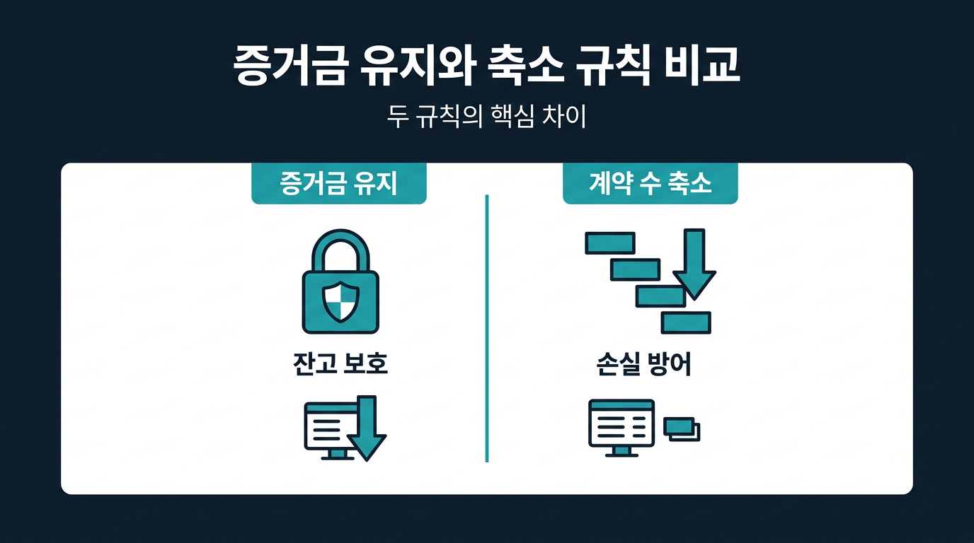 증거금 유지 규칙과 계약 수 축소 규칙은 어떻게 다른가? 설명 이미지