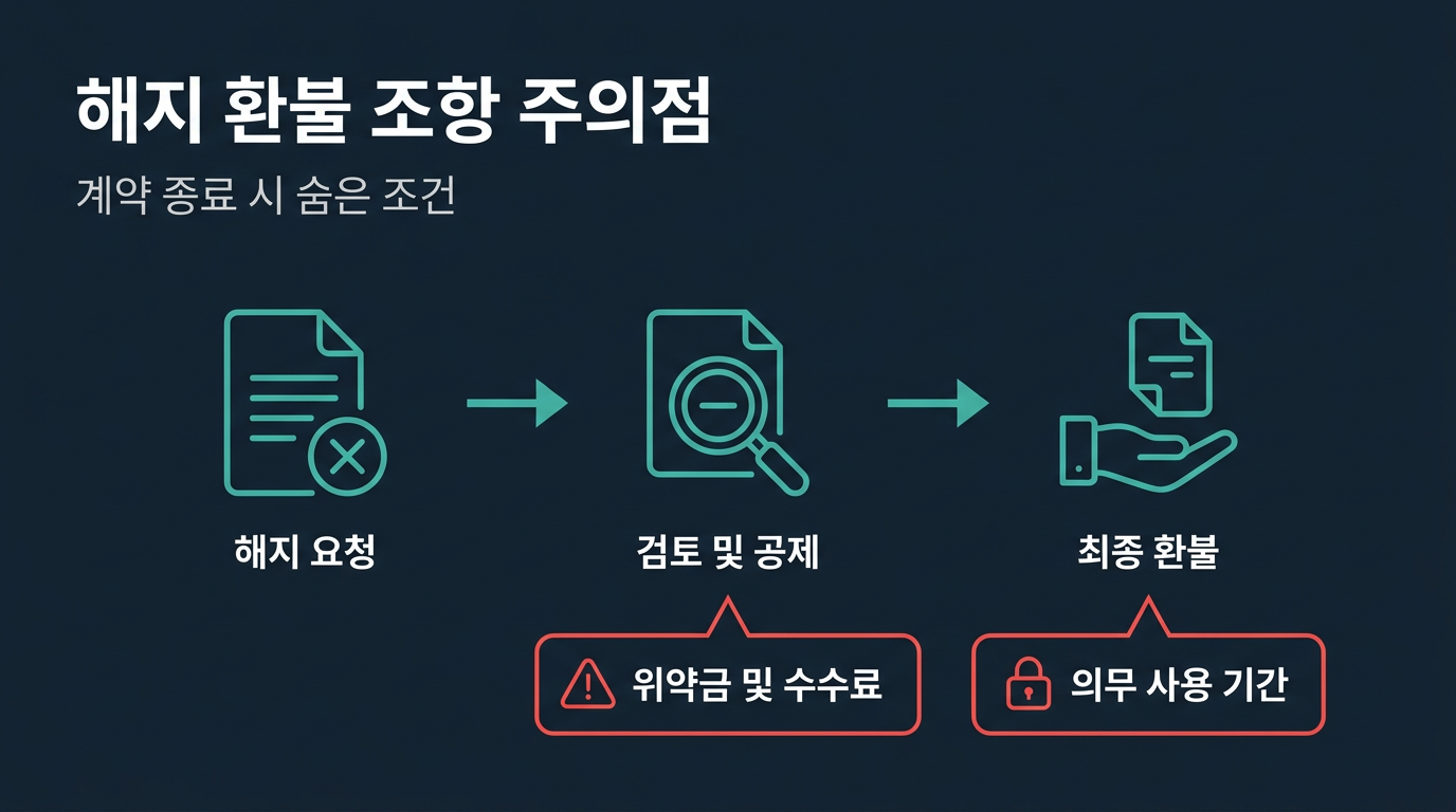 계약 해지·환불 조항에서 놓치기 쉬운 부분은 무엇인가? 설명 이미지