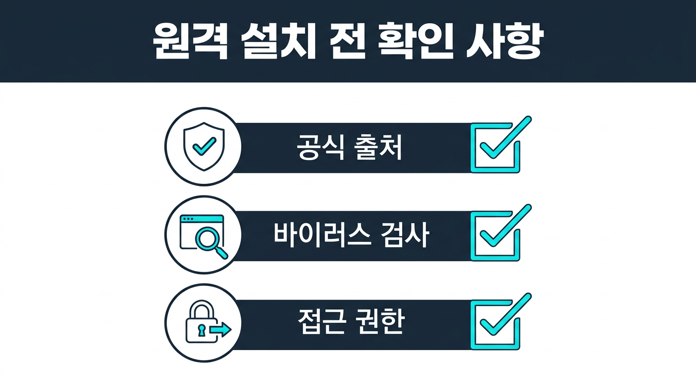 원격 프로그램 설치 전에 무엇을 확인해야 하는가? 설명 이미지