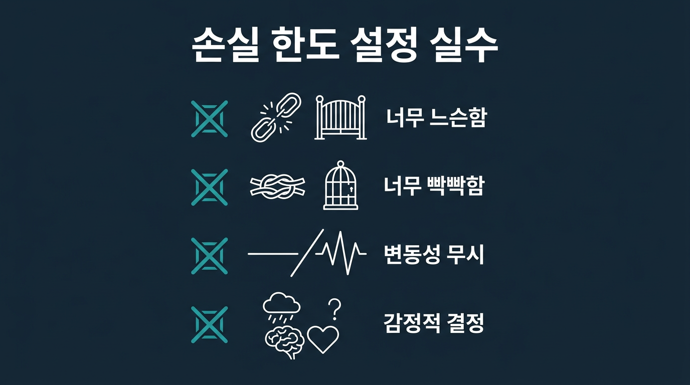 손실 한도를 정할 때 자주 하는 실수는 무엇인가? 설명 이미지