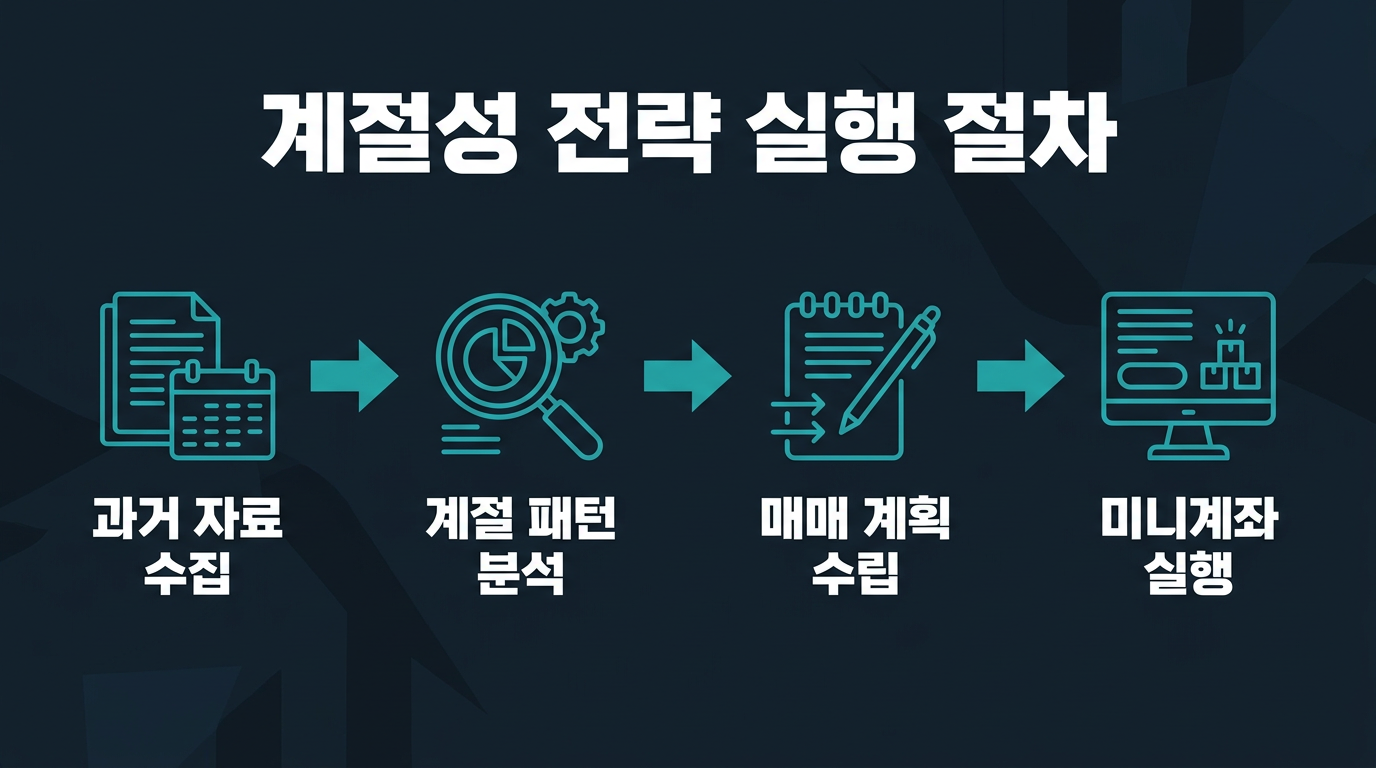 미니계좌에서 계절성 전략을 실행하려면 어떤 절차를 거쳐야 하는가? 설명 이미지