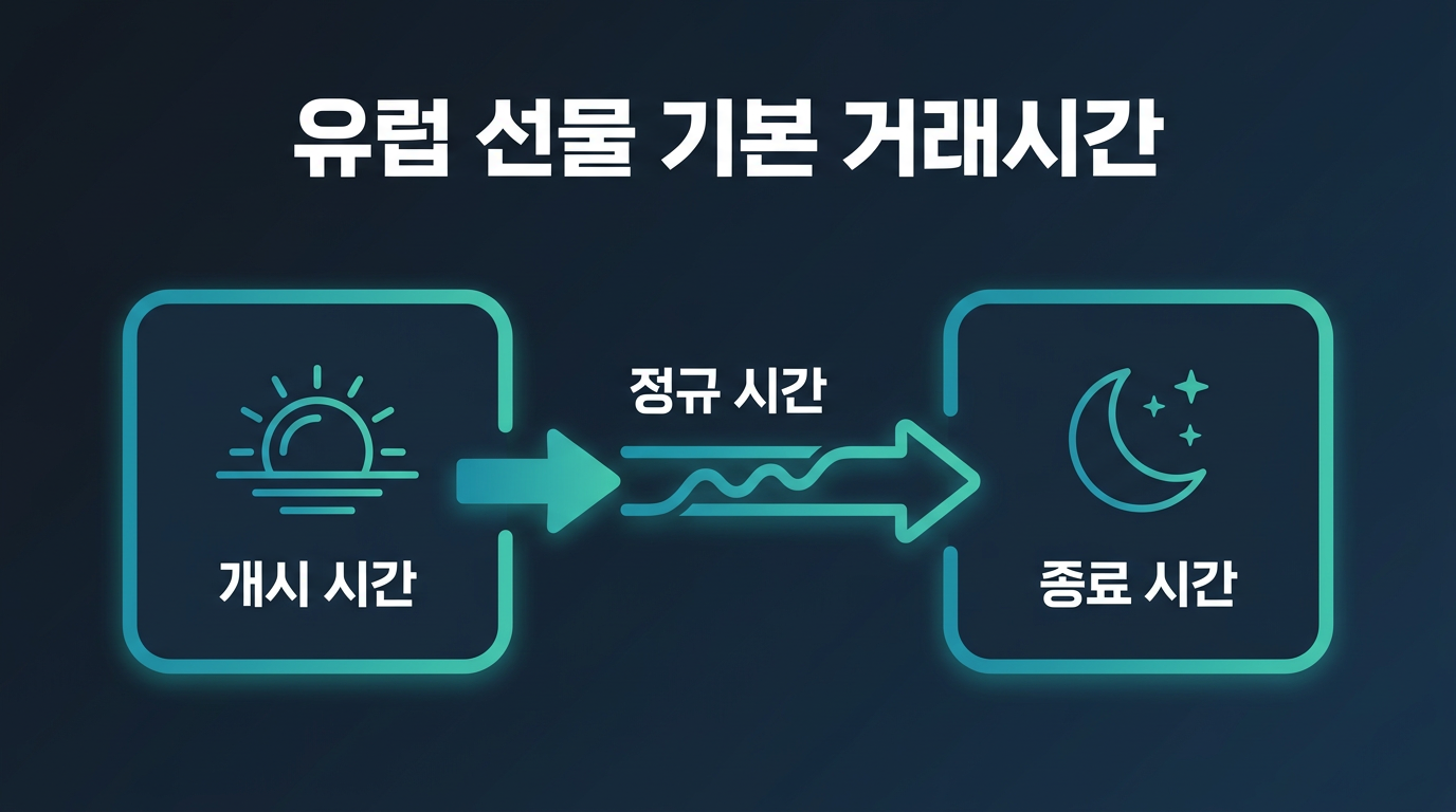 EUREX 유로스톡스·DAX 선물의 기본 거래시간은 몇 시부터 몇 시까지인가? 설명 이미지