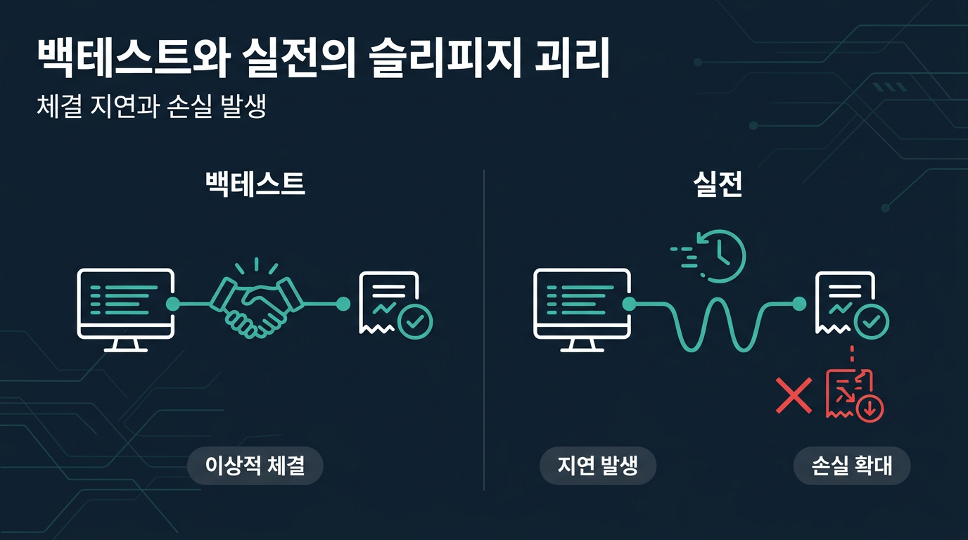 체결 슬리피지는 백테스트와 실전에서 얼마나 차이가 나는가? 설명 이미지