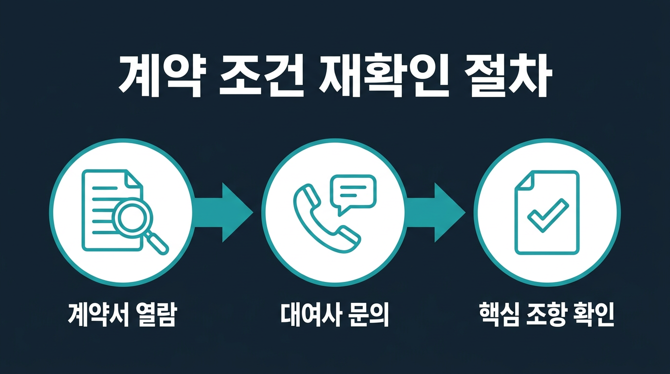 대여업체와의 계약 조건은 180일 시점에 어떻게 재확인하나? 설명 이미지
