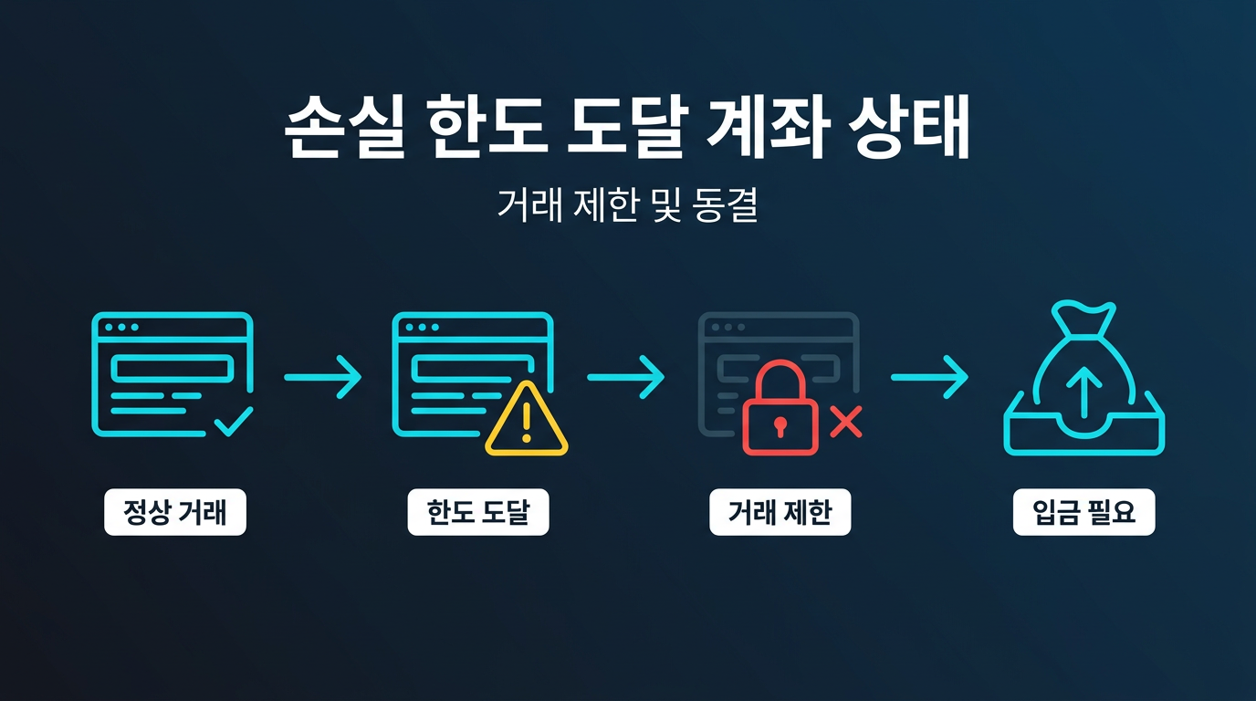손실 한도에 도달하면 계좌는 어떤 상태로 바뀌나? 설명 이미지