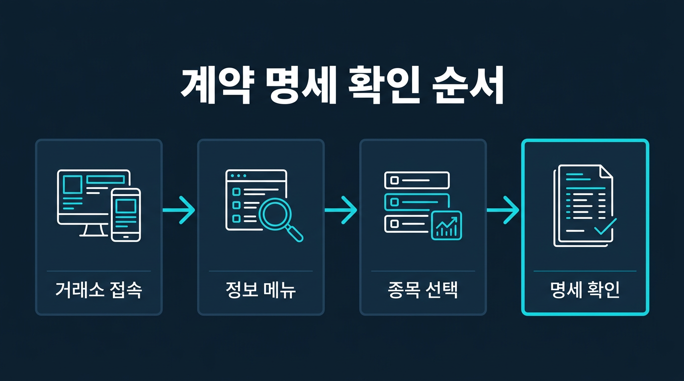 나스닥 선물 계약 명세는 어떤 절차로 확인하나? 설명 이미지