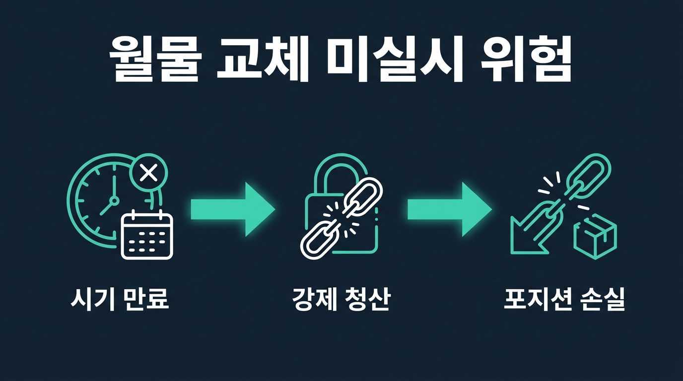 월물 교체 시기를 놓치면 어떤 문제가 생기나요? 설명 이미지