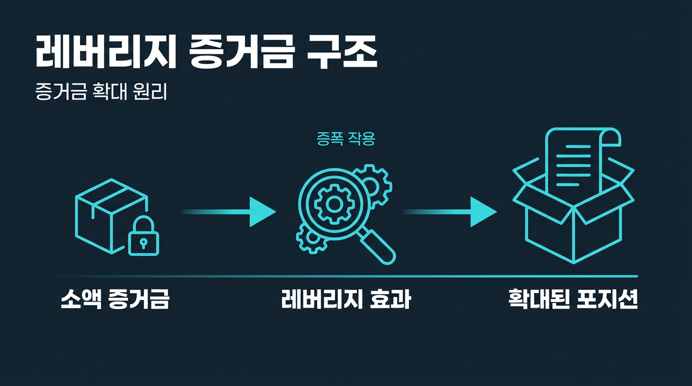 50:1 레버리지는 2만 5천원 증거금과 어떻게 맞물리는가? 설명 이미지