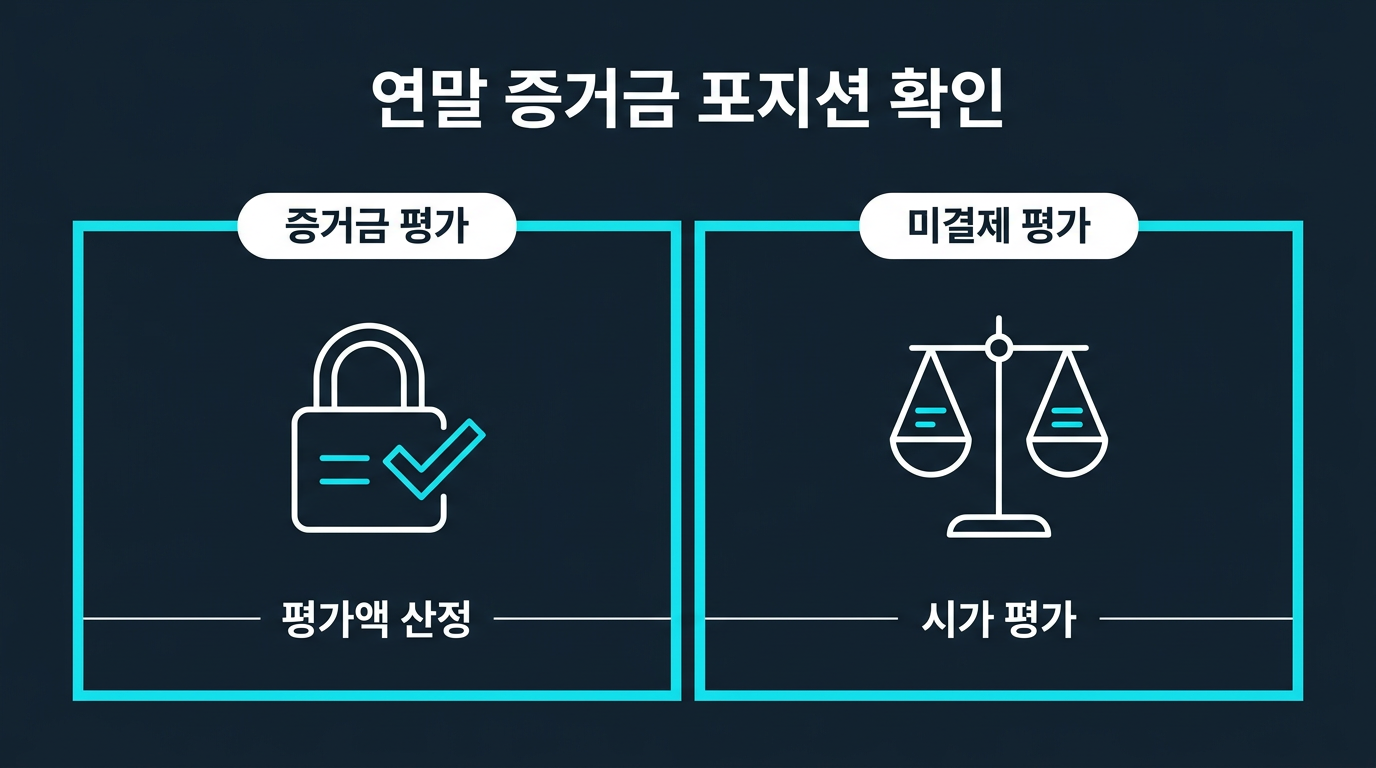 증거금과 미결제 포지션은 연말에 어떤 기준으로 점검하는가? 설명 이미지