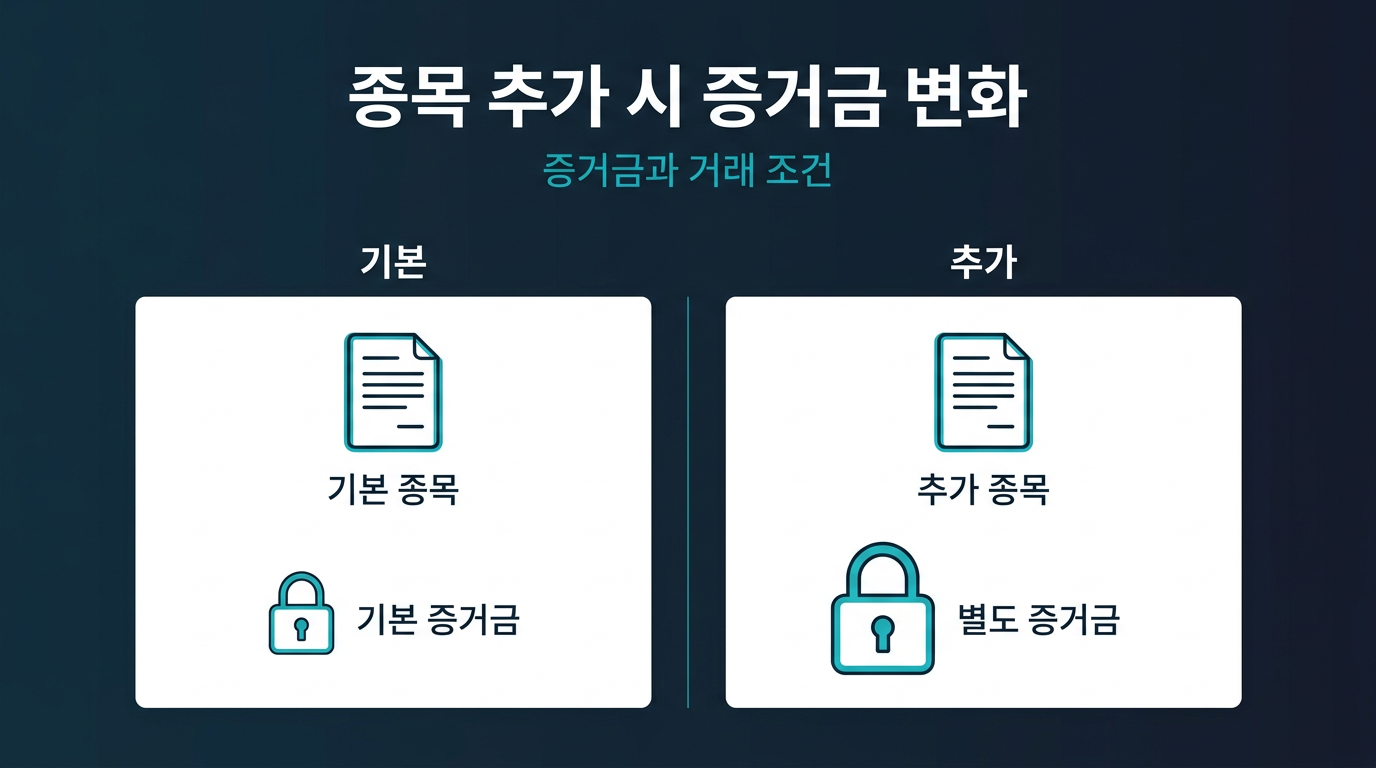 종목 추가 시 증거금과 조건은 어떻게 달라지나? 설명 이미지