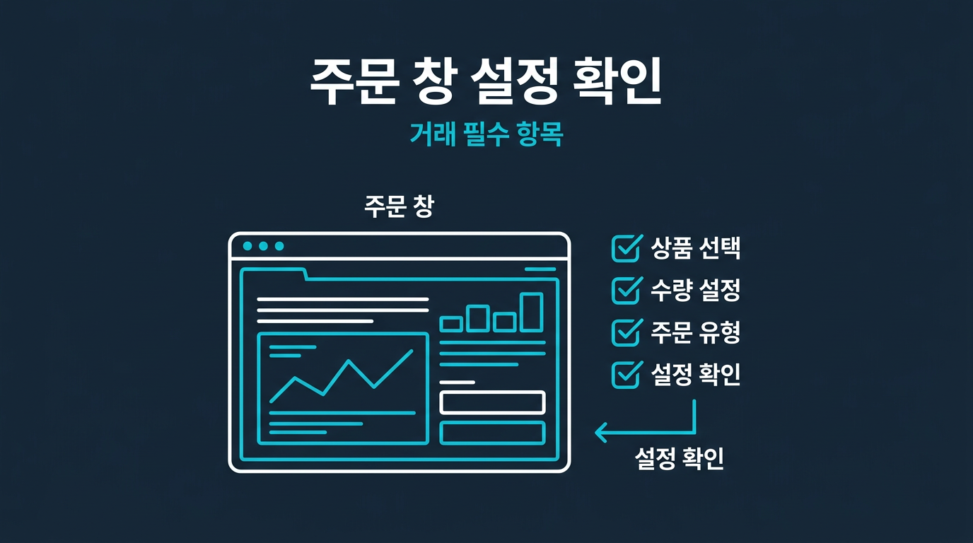 주문 창에서 바로 확인할 설정 항목은 무엇인가? 설명 이미지