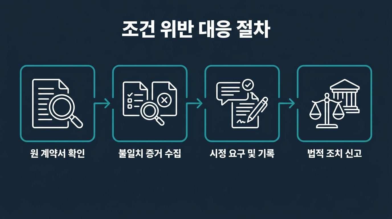 변경된 조건이 계약서와 다를 경우 어떤 절차를 밟아야 하는가? 설명 이미지
