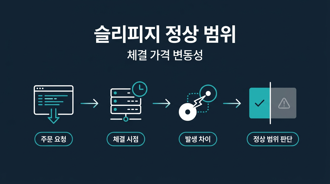 슬리피지란 정확히 무엇이고 어디까지를 정상으로 보는가? 설명 이미지