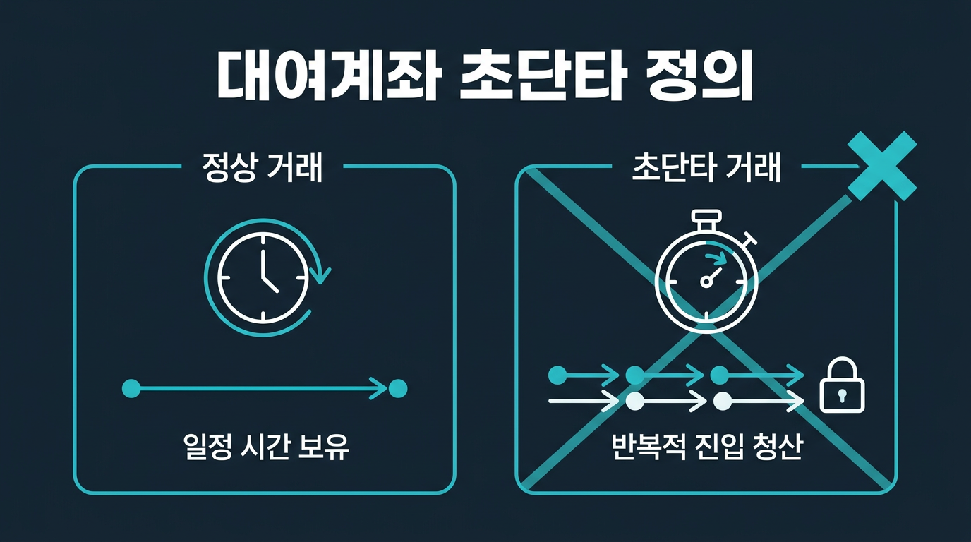 대여계좌에서 말하는 초단타 거래는 정확히 무엇을 뜻하나? 설명 이미지