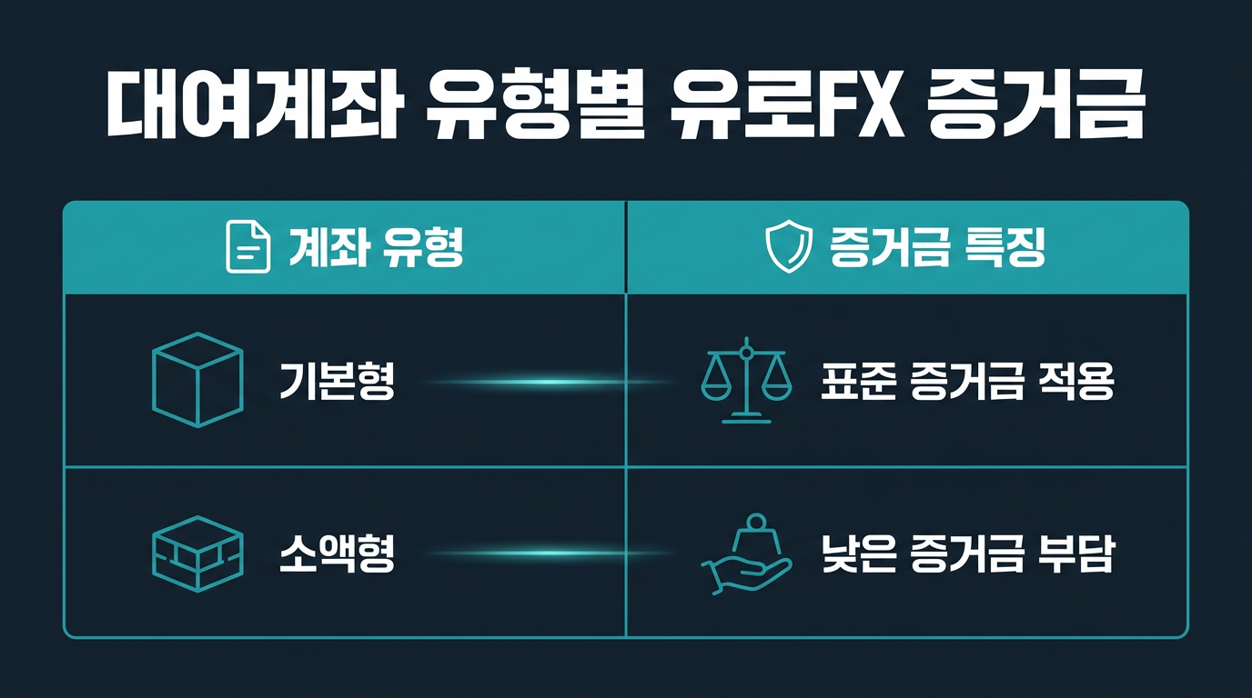 대여계좌 유형별 증거금은 유로FX 거래와 어떻게 연결되는가? 설명 이미지