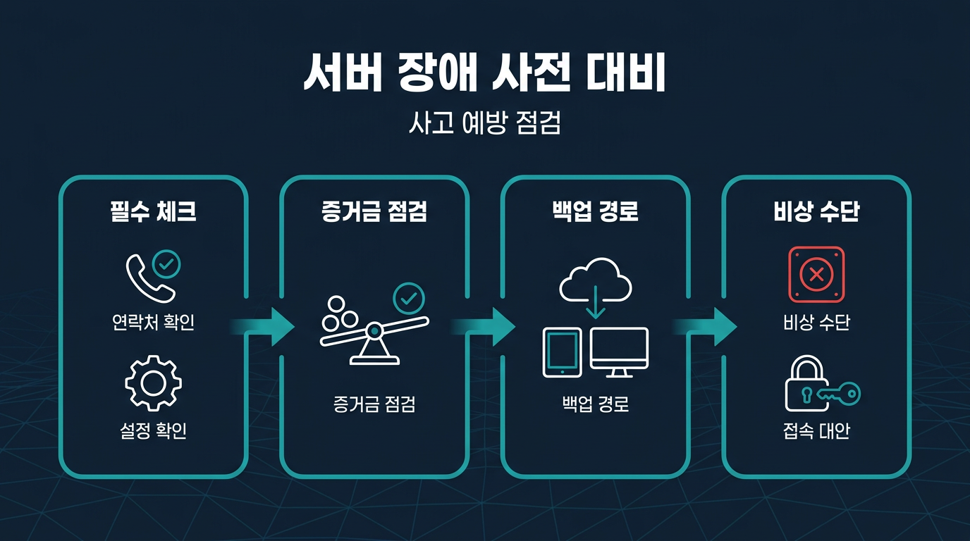 장애 발생 전 미리 점검해두면 좋은 것은 무엇일까? 설명 이미지
