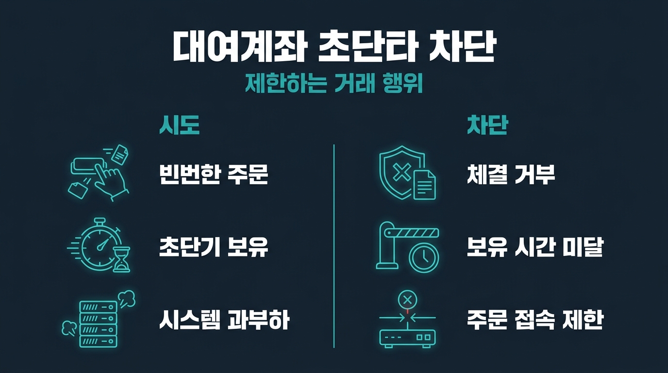 대여계좌 초단타 제한은 정확히 무엇을 막는가? 설명 이미지
