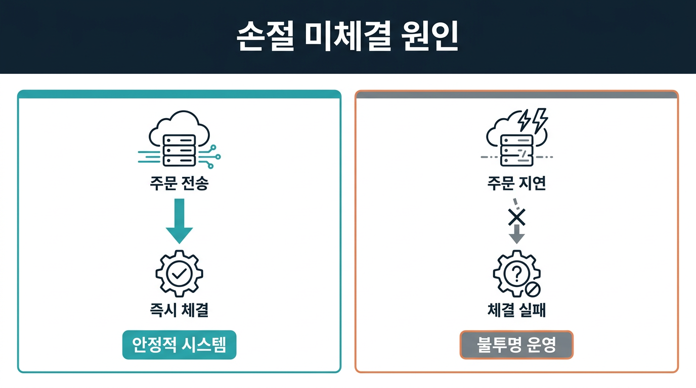 해외선물 대여계좌에서 손절 주문이 체결되지 않는 이유는 무엇인가? 설명 이미지