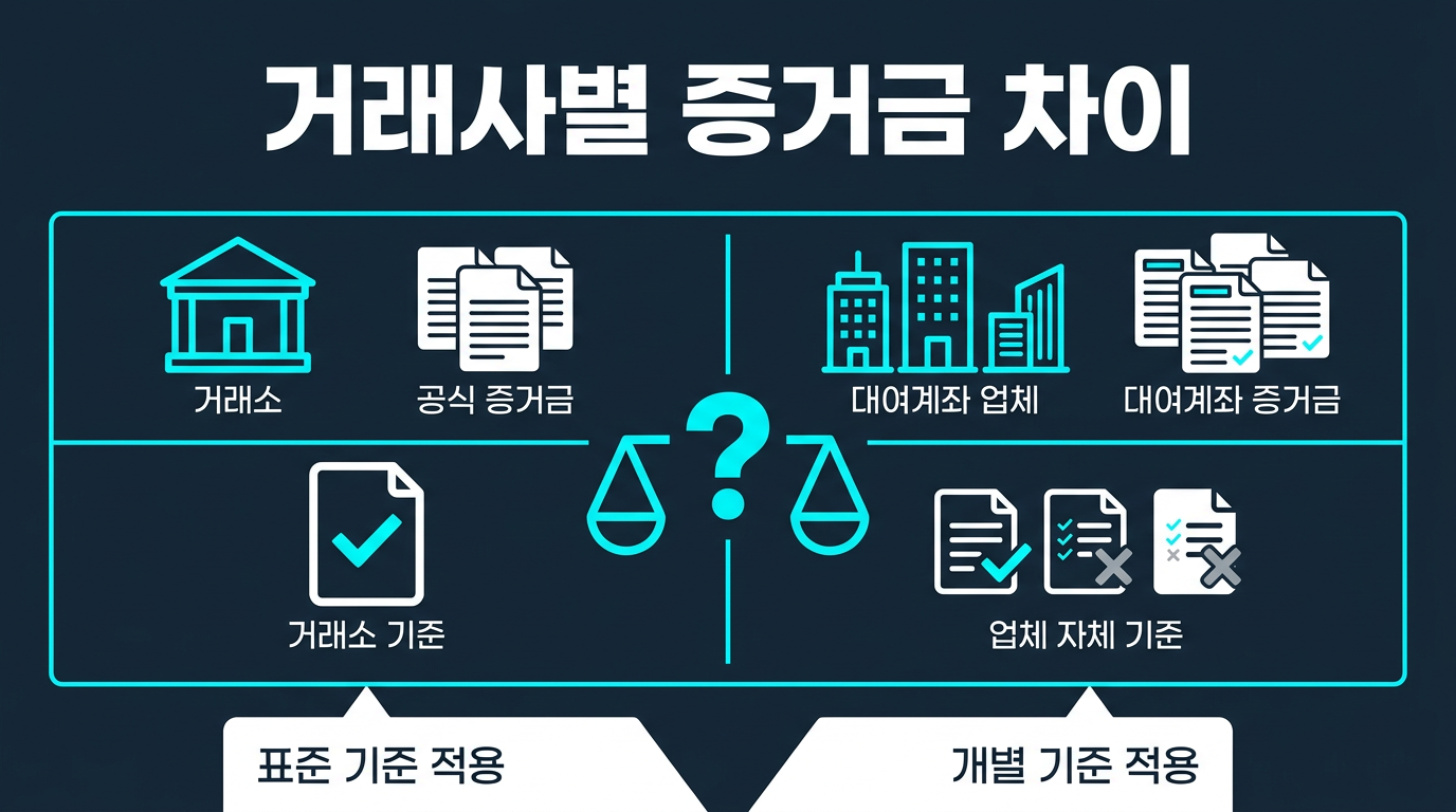 E-mini S&P500 증거금은 왜 거래사마다 다르게 안내되나요? 설명 이미지