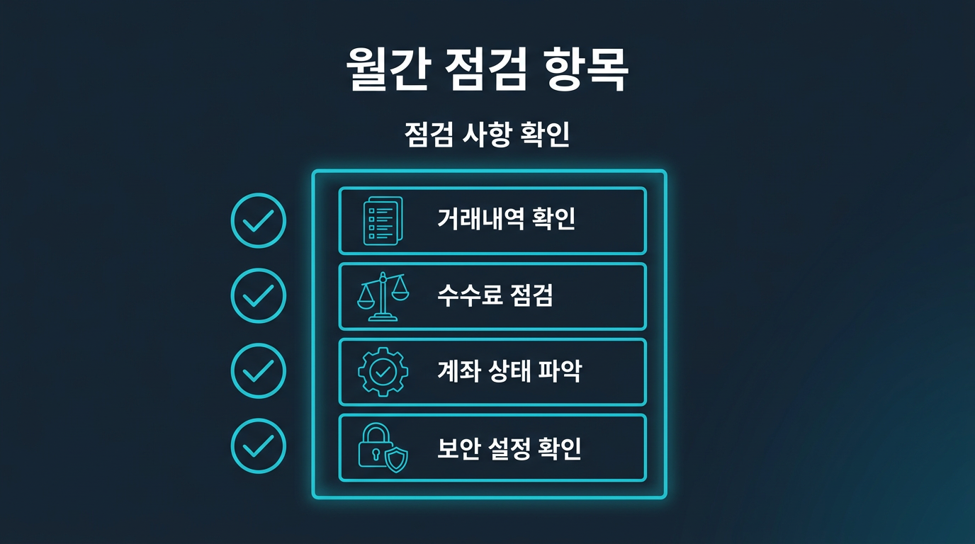 대여계좌 월간 점검은 구체적으로 어떤 항목을 확인하는가? 설명 이미지