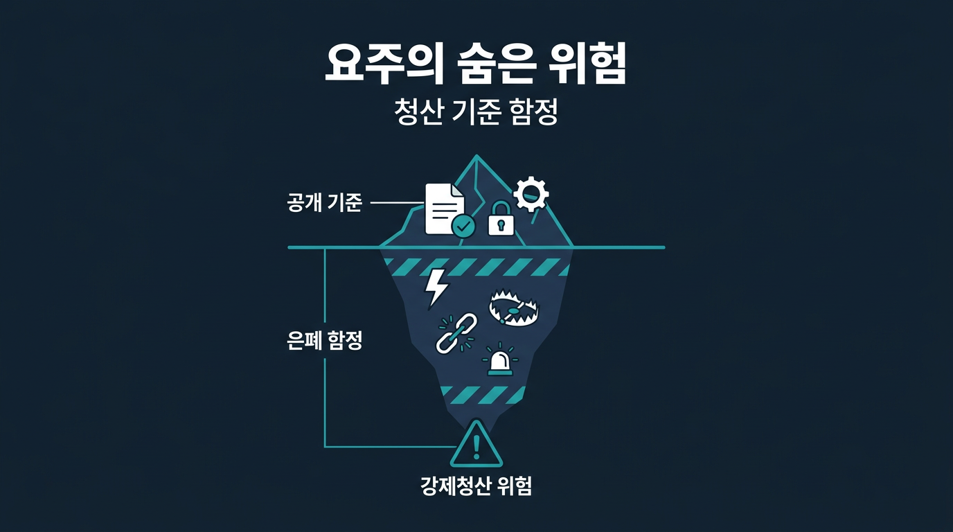 청산 기준을 확인할 때 놓치기 쉬운 부분은 무엇인가요? 설명 이미지
