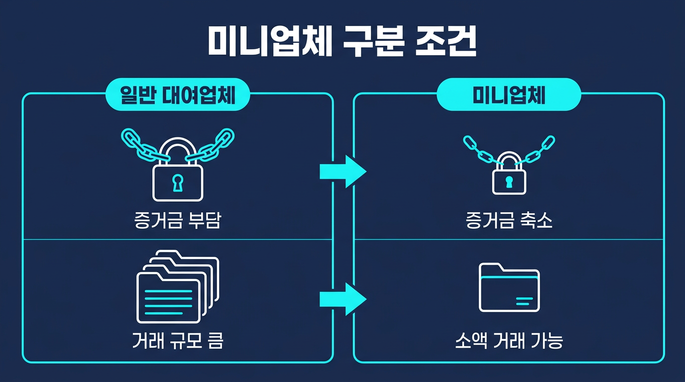 미니업체란 무엇이고 일반 대여업체와 어떻게 구분되나요? 설명 이미지